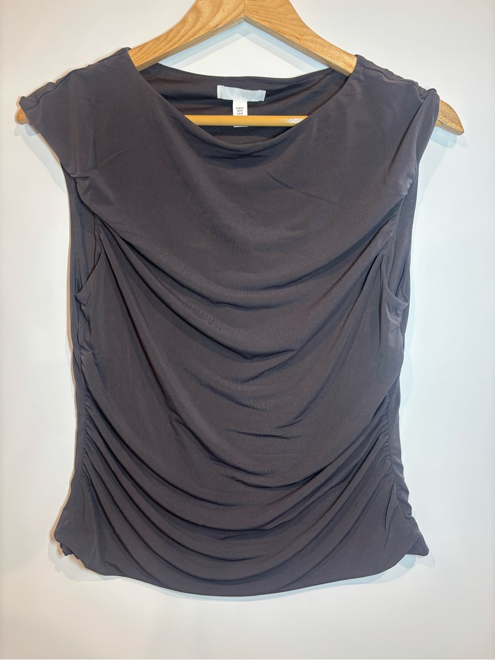 H&M Draped Sleeveless Camisole - Charcoal Gray